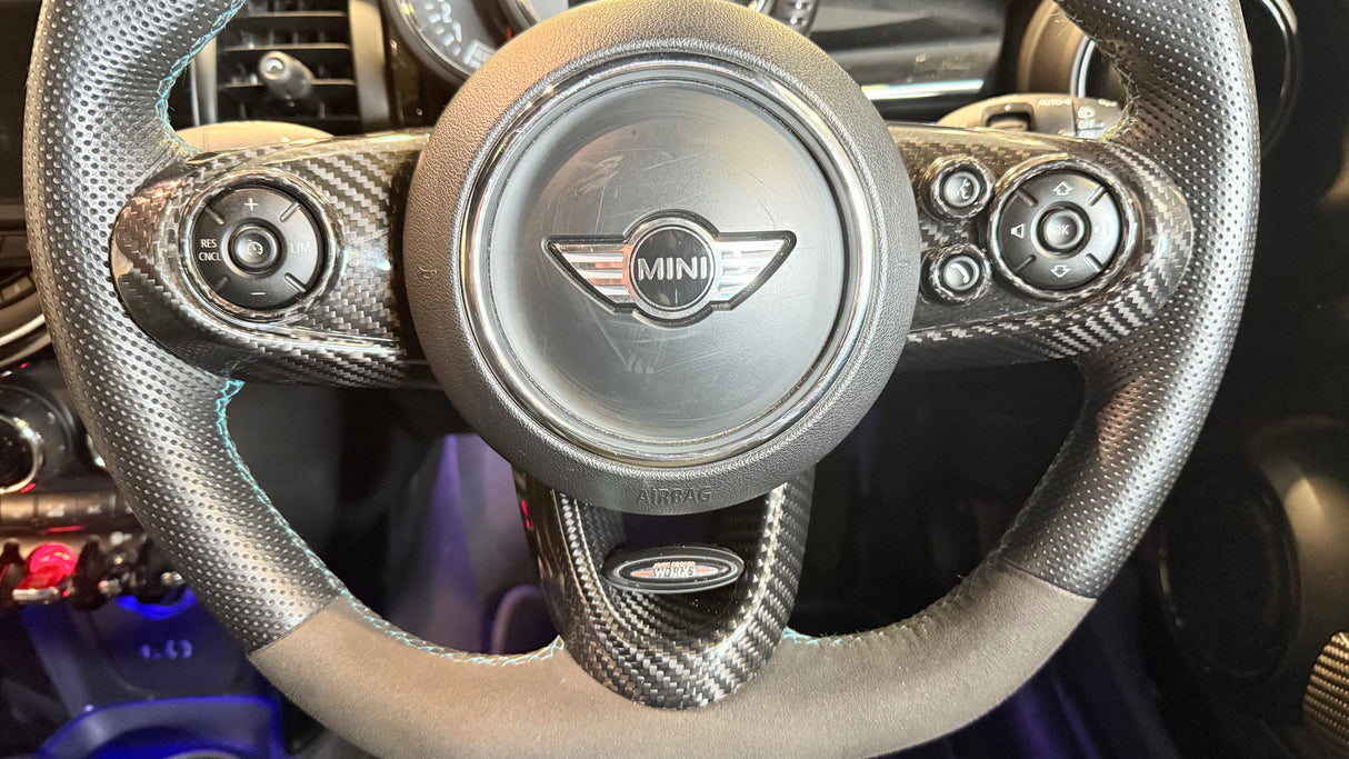 Shadow6 Carbon 3 Piece Steering Wheel Covers - 3 Hole - JCW Steering Wheel
