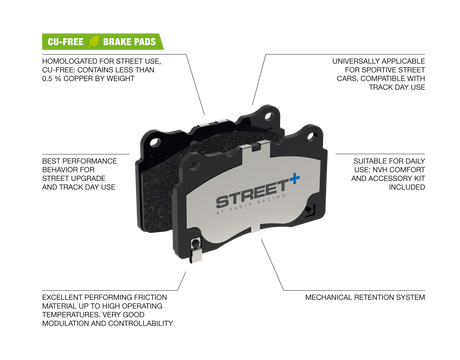 Pagid Street+ Front Brake Pads for Gen 3 F55/F56 Cooper S/ F54 Cooper | Lohen MINI
