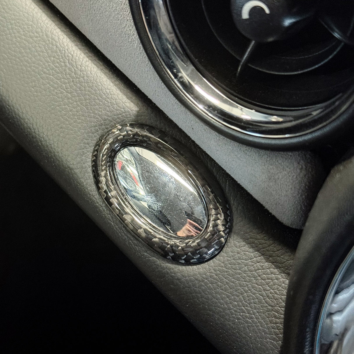 Shadow6 Carbon Glove Box Lock Trim for MINI Gen 2 Models
