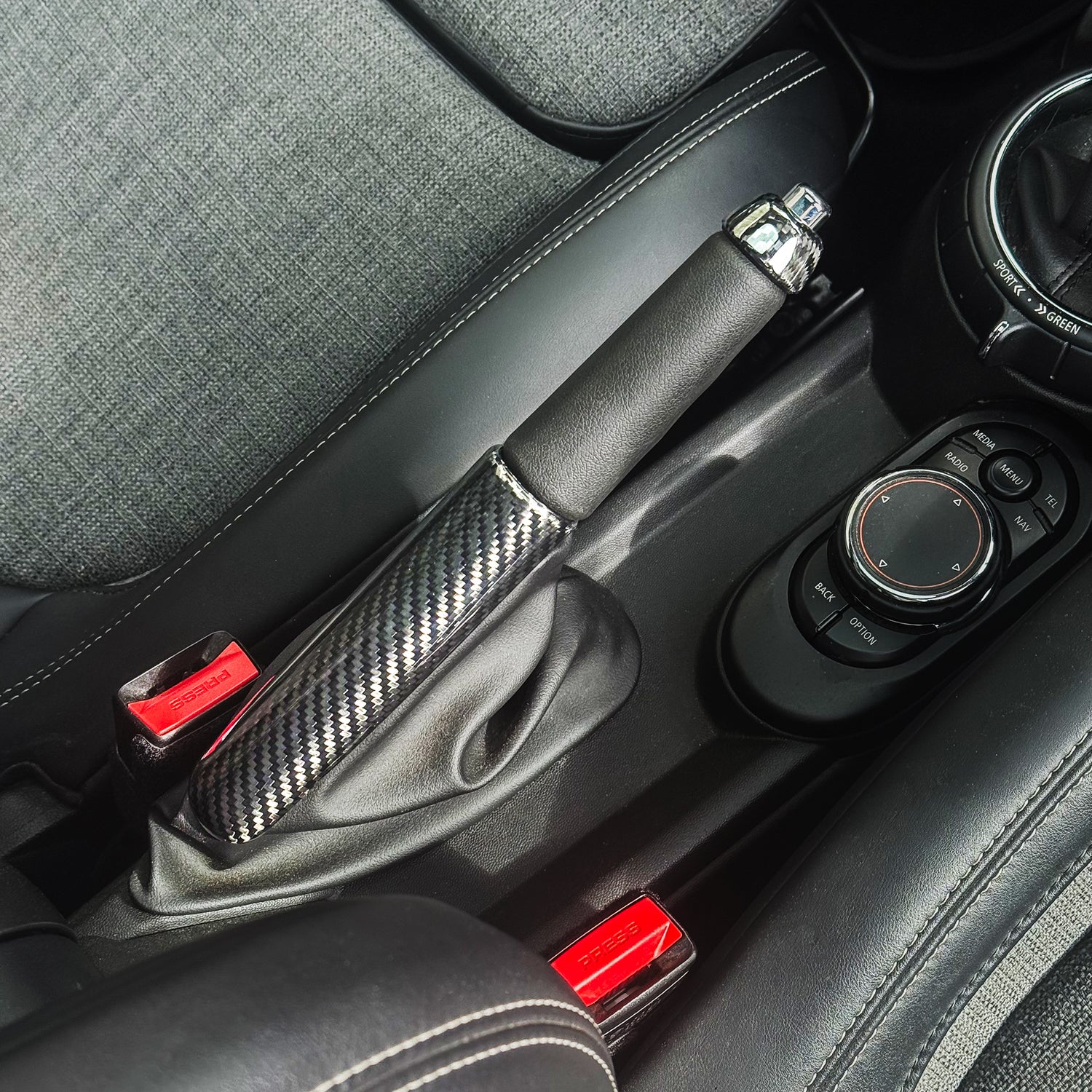 Shadow6 Carbon Handbrake lever Cover Set for MINI Gen 3 F55, F56, F57 | Lohen MINI