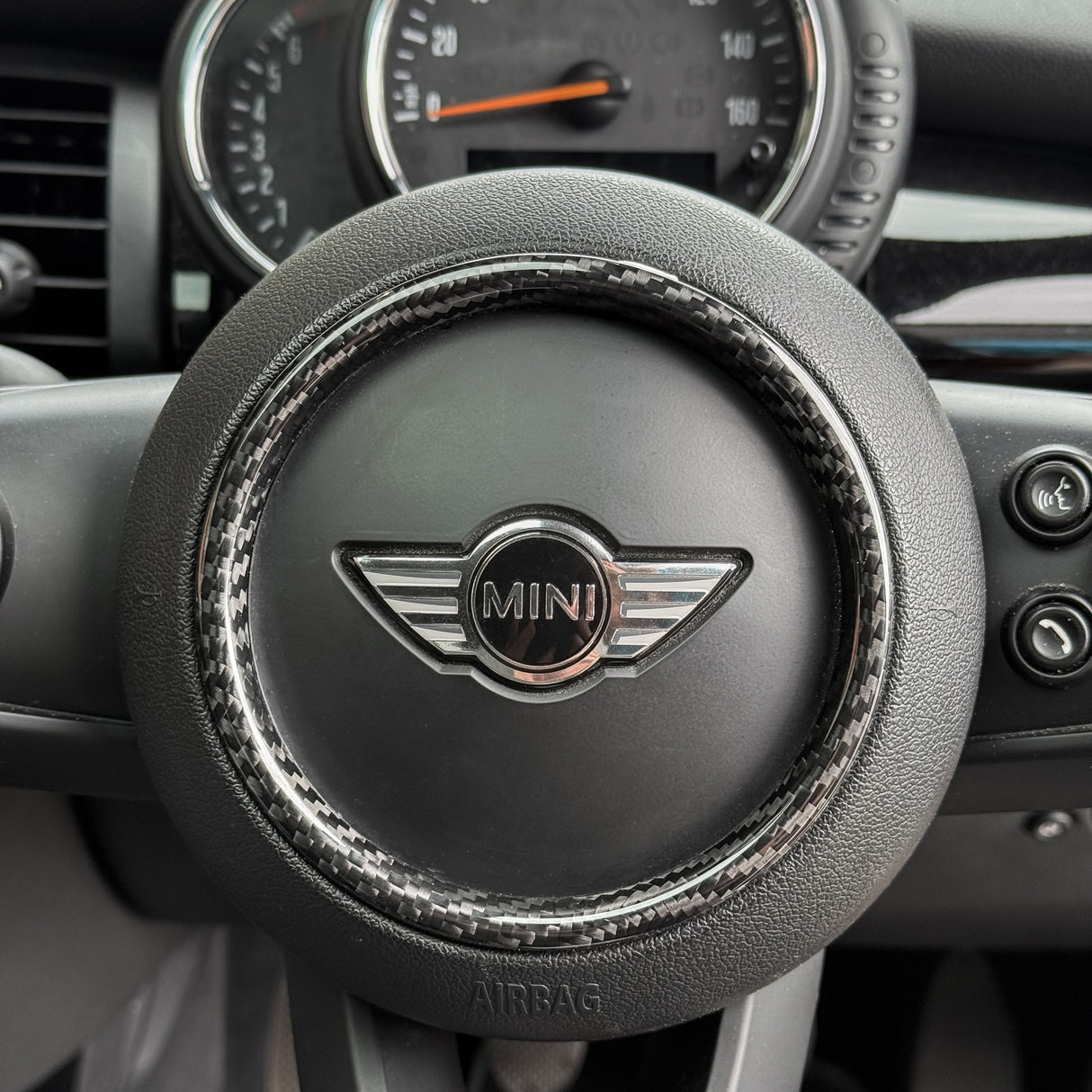 Shadow 6 Carbon Steering Wheel Center Trim Ring for MINI Gen 3