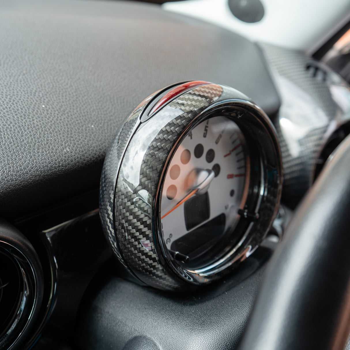 Shadow6 Carbon Tachometer Kit (Front and Rear Interior) for MINI Gen 2 R55, R56, R60, R61