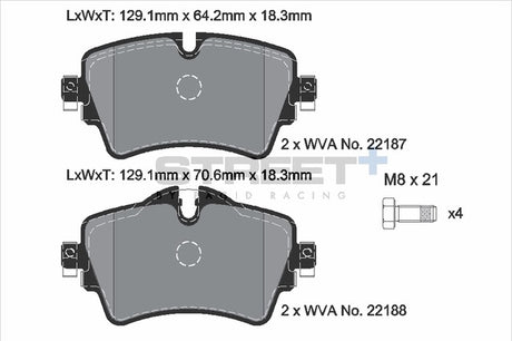 Pagid Street+ Front Brake Pads for Gen 3 F55/F56 Cooper S/ F54 Cooper | Lohen MINI