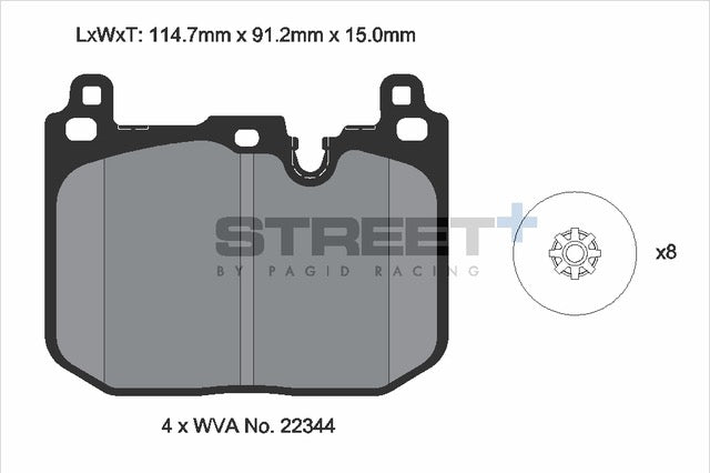 Pagid Street+ Front Brake Pads for MINI Gen 3 JCW and GP3 | Lohen MINI