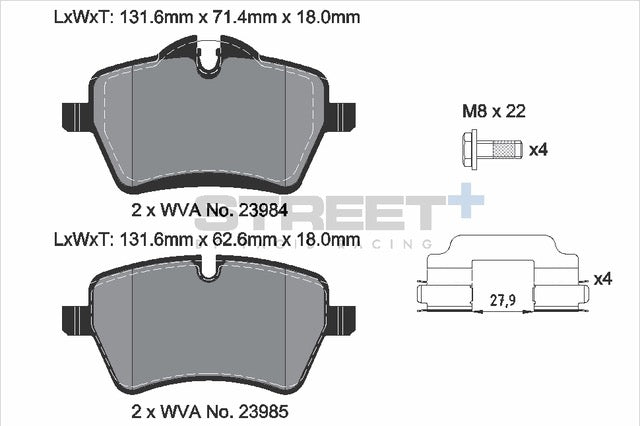 Pagid Street + Front Brake Pad Gen 1 JCW / Gen 2 Cooper S | Lohen MINI