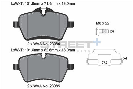 Pagid Street + Front Brake Pad Gen 1 JCW / Gen 2 Cooper S | Lohen MINI