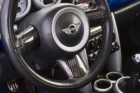 RSI C6 CARBON FIBRE STEERING WHEEL TRIM COVERS (3 PIECE) FOR MINI R53 | Lohen MINI