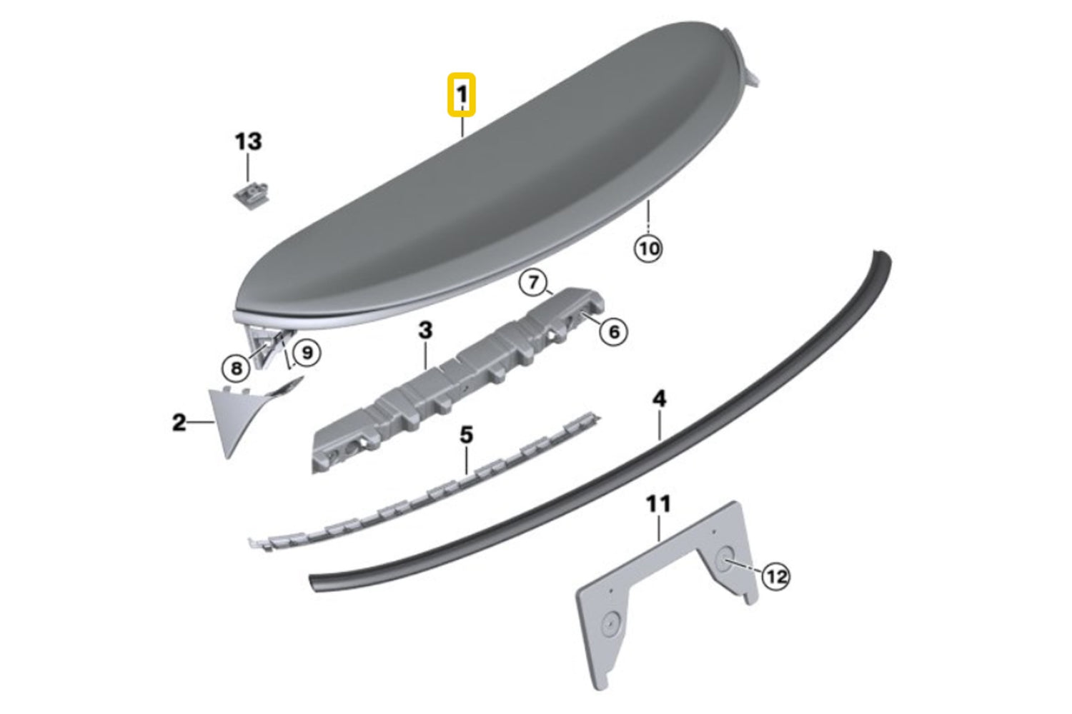 MINI F56 Cooper Spoiler in Primer (Required For RSI C6 Spoiler) | Lohen MINI