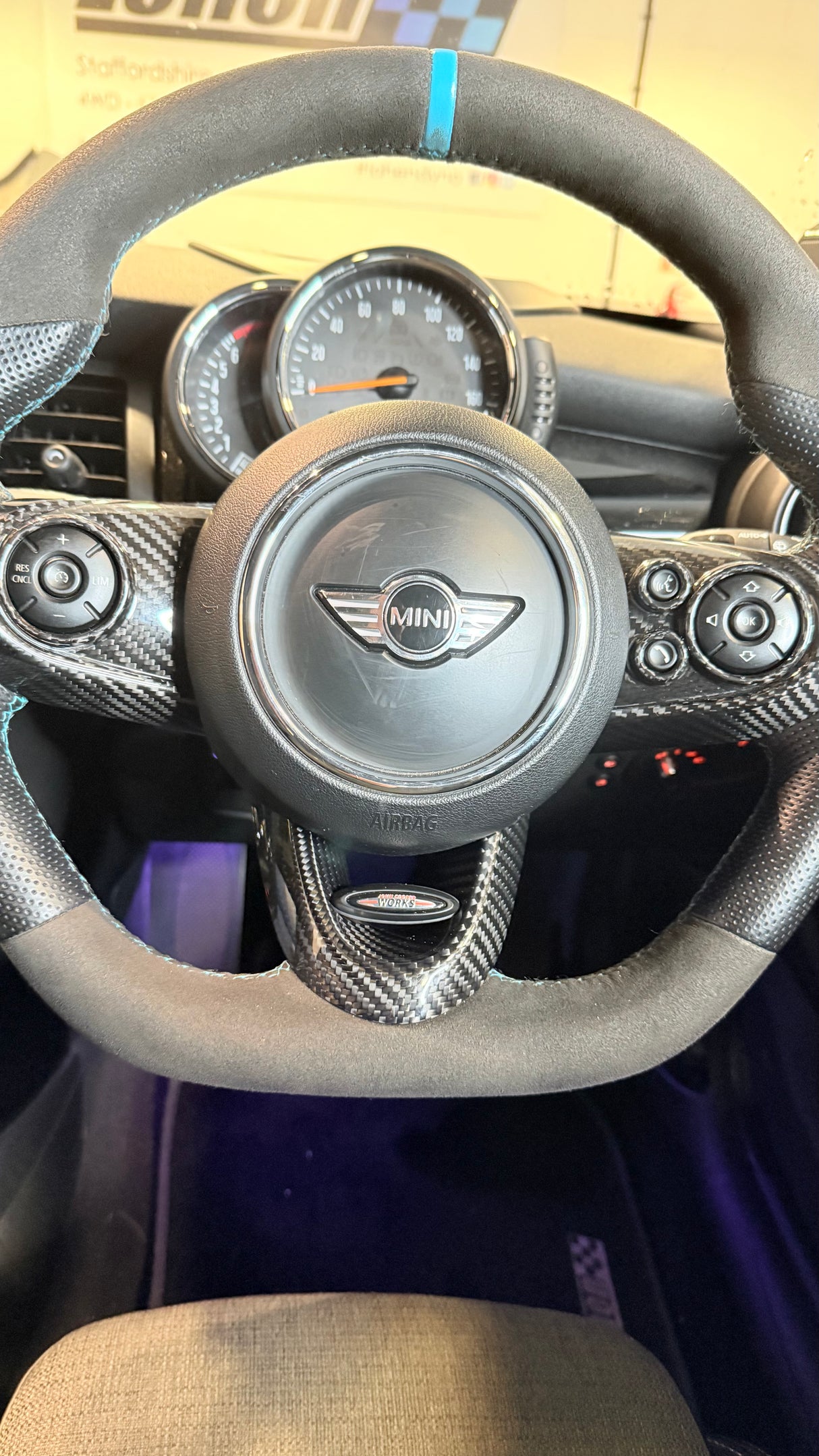 Shadow6 Carbon 3 Piece Steering Wheel Covers - 3 Hole - JCW Steering Wheel