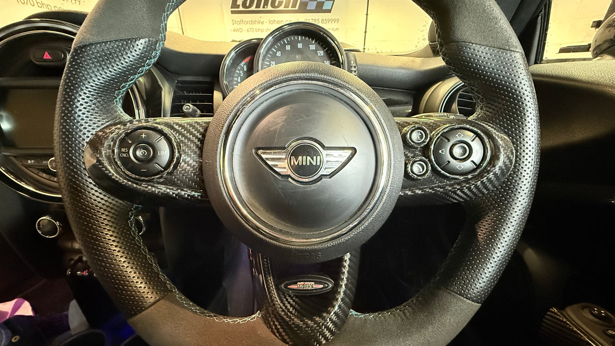 Shadow6 Carbon 3 Piece Steering Wheel Covers - 3 Hole - JCW Steering Wheel