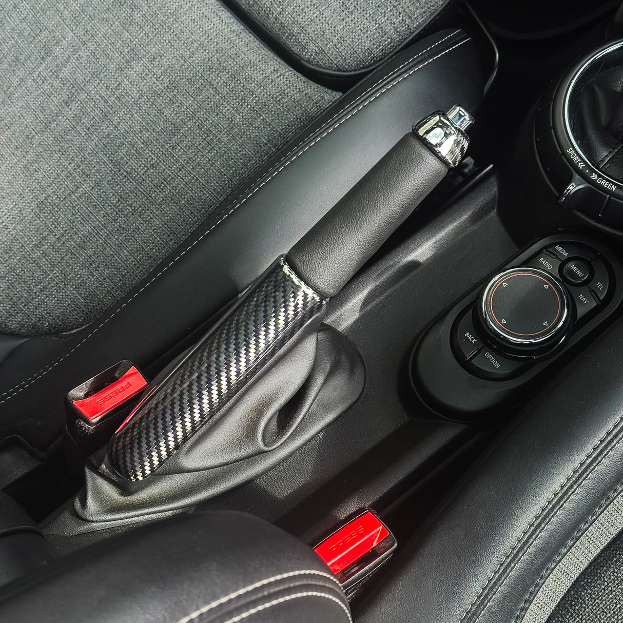 Shadow6 Carbon Handbrake lever Cover Set for MINI Gen 3 F55, F56, F57 | Lohen MINI