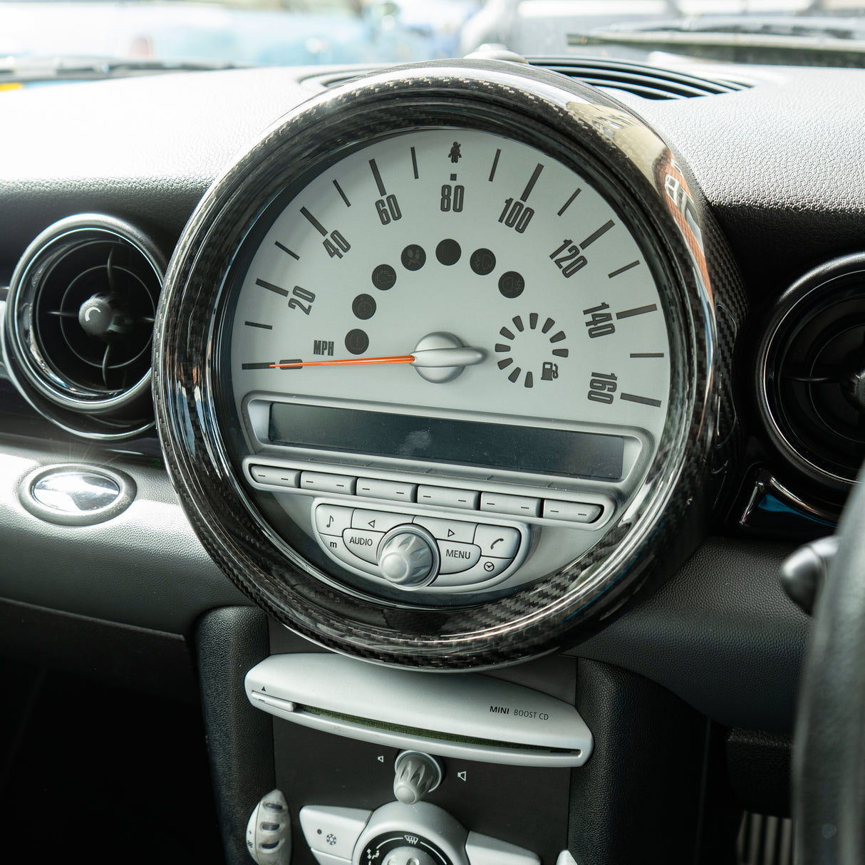 Shadow6 Carbon Central Control Instrument Speedometer - Inside Frame  for MINI Gen 2 R55-R59 | Lohen MINI