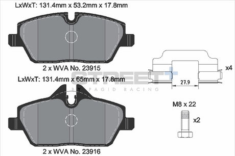 Pagid Street + Front Brake Pad Gen 2 One/Cooper & SD | Lohen MINI