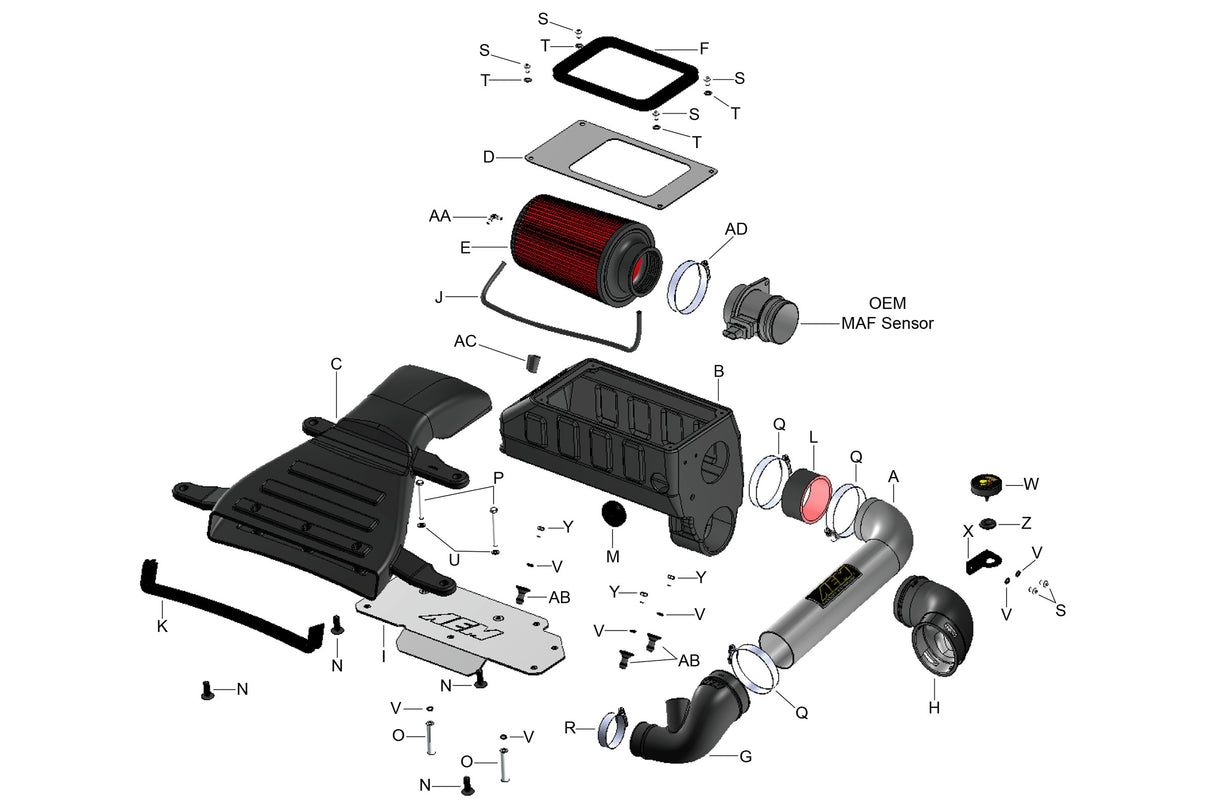 AEM N14 Air Box Intake Spare Part - Label B | Lohen MINI