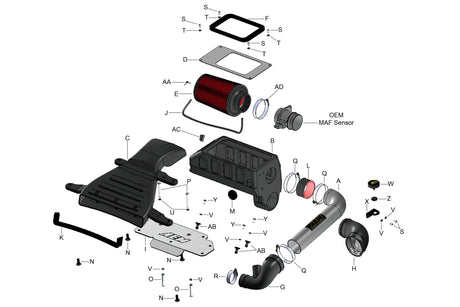 AEM N14 Air Box Intake Spare Part - Label B | Lohen MINI