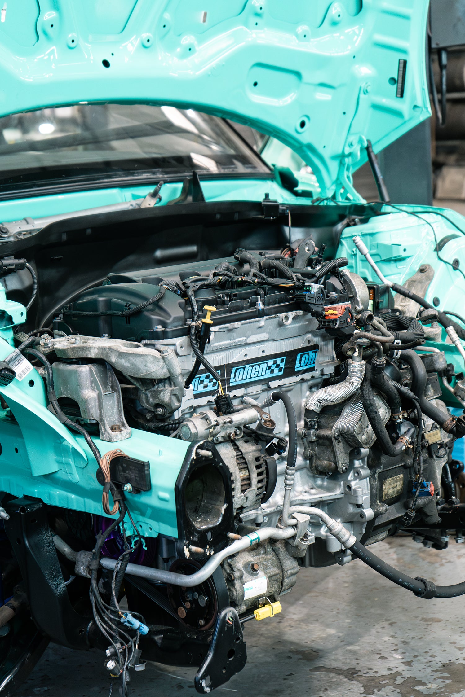 Lohen N14 crate engine with supertech pistons and connecting rods installed into an R56 MINI