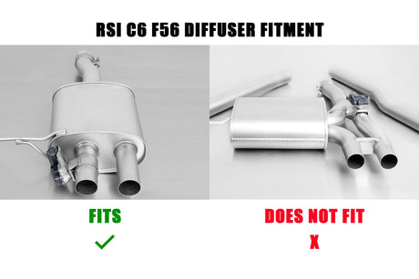 RSI C6 F56 MINI Rear Diffuser - Challenge Edition - Fibreglass & Carbon | Lohen MINI